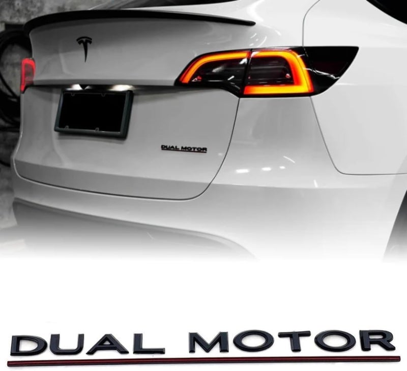 EVMIZE Metal Dual Motor Performance Emblem Logo Decal Sticker in Matte Black for Tesla Model 3 Highland Model Y Juniper (Dual Motor) - Image 3